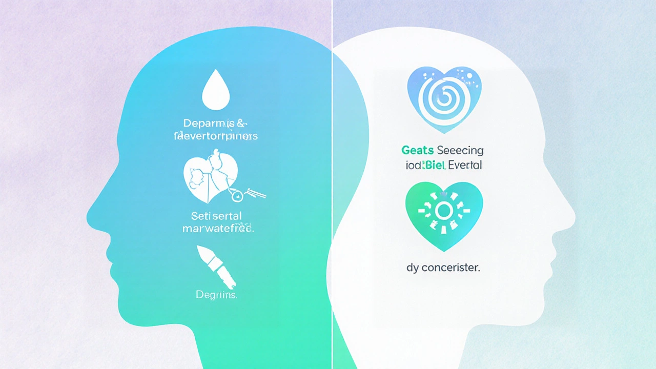 Side‑effect comparison illustration showing icons for Nortriptyline vs other antidepressants.