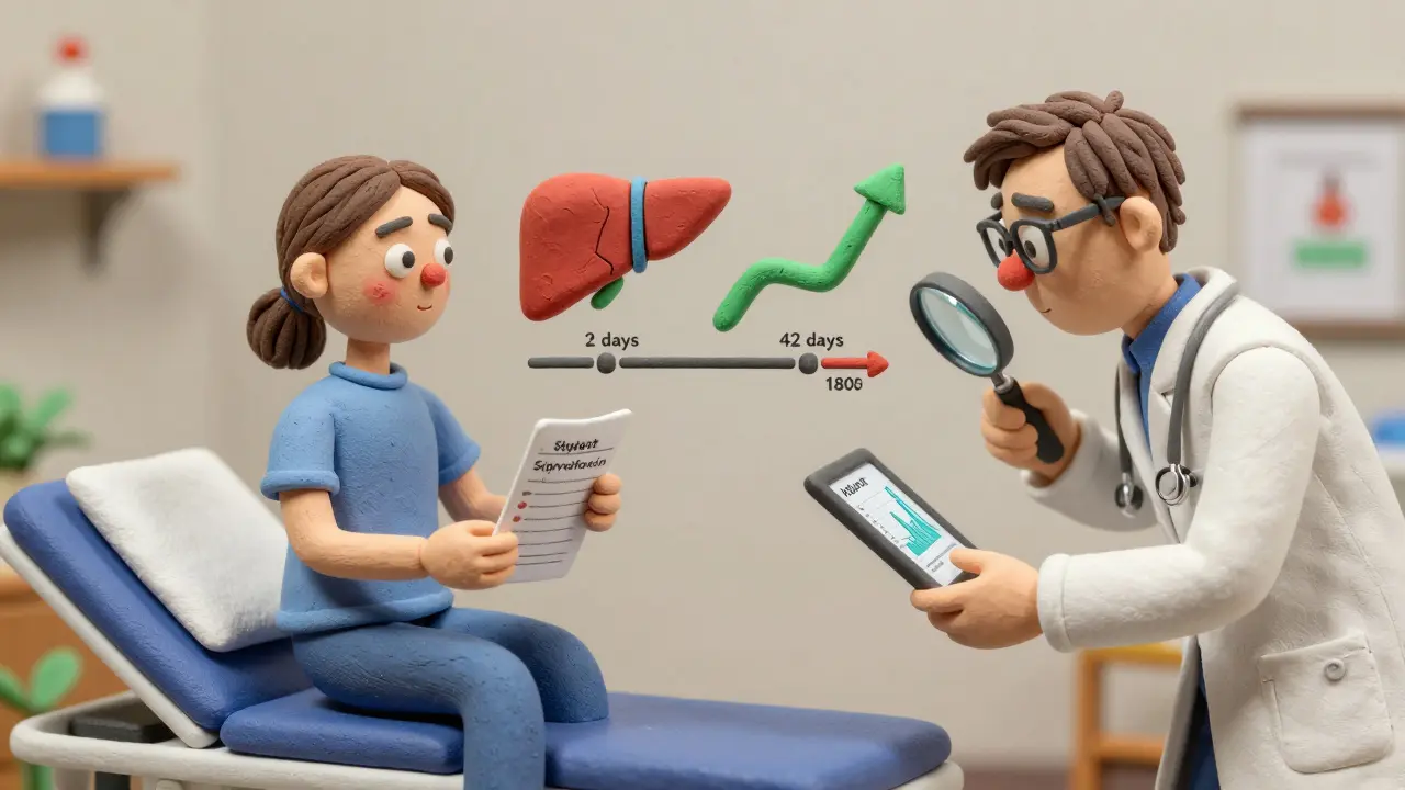 Patient with floating clay timelines showing side effect onset times for different medications.