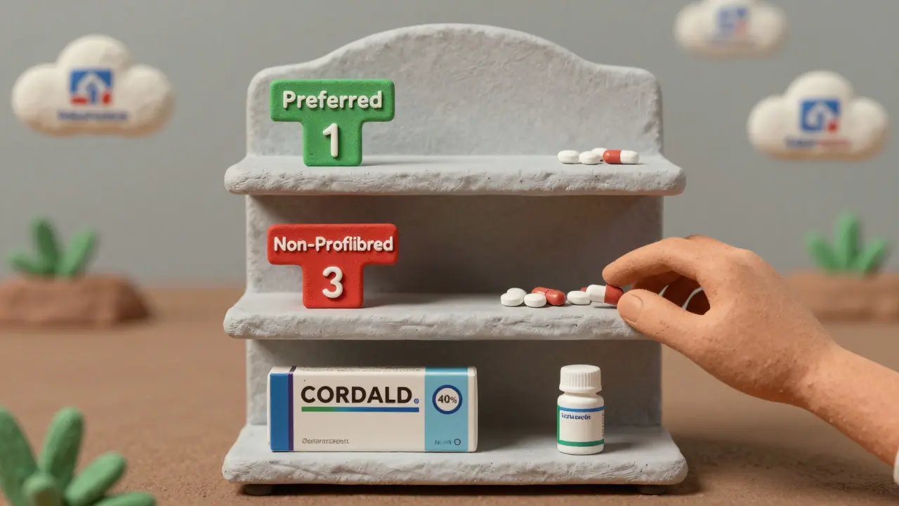 Three tiers of identical generic drugs on a shelf, each with different price tags, illustrating how rebates—not quality—determine cost.