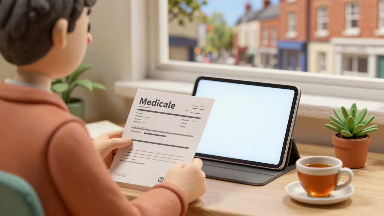 Clay illustration of patient getting prescription via secure online clinic