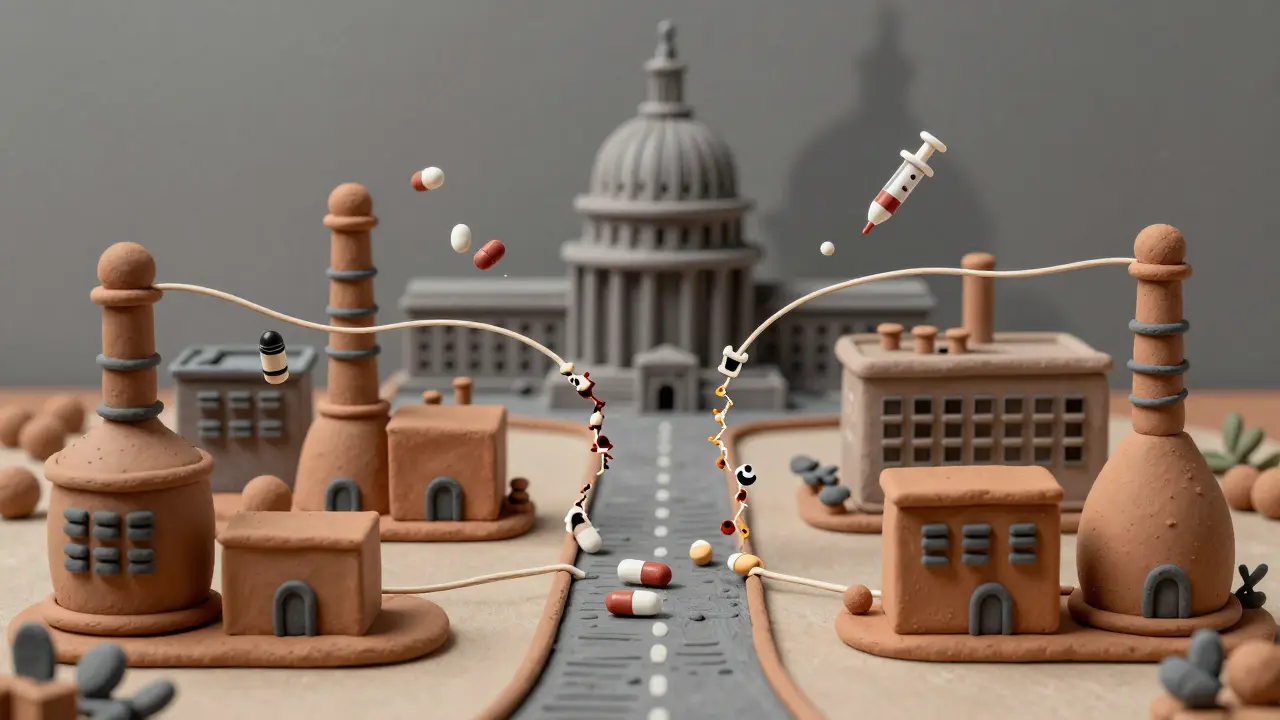 Clay art of broken pharmaceutical supply chain