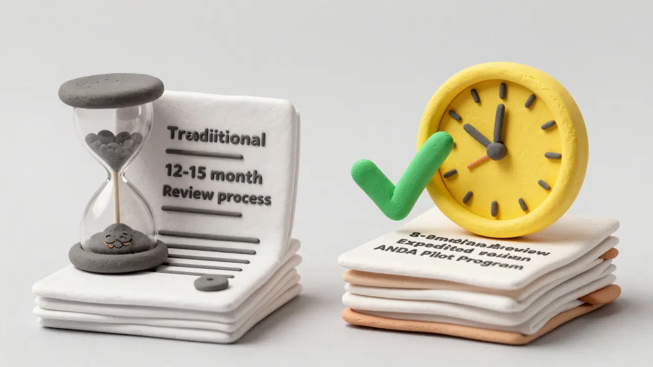 Clay art comparing slow vs fast FDA drug approval times